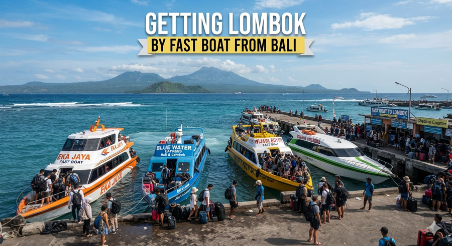 Getting Lombok island by speed boat