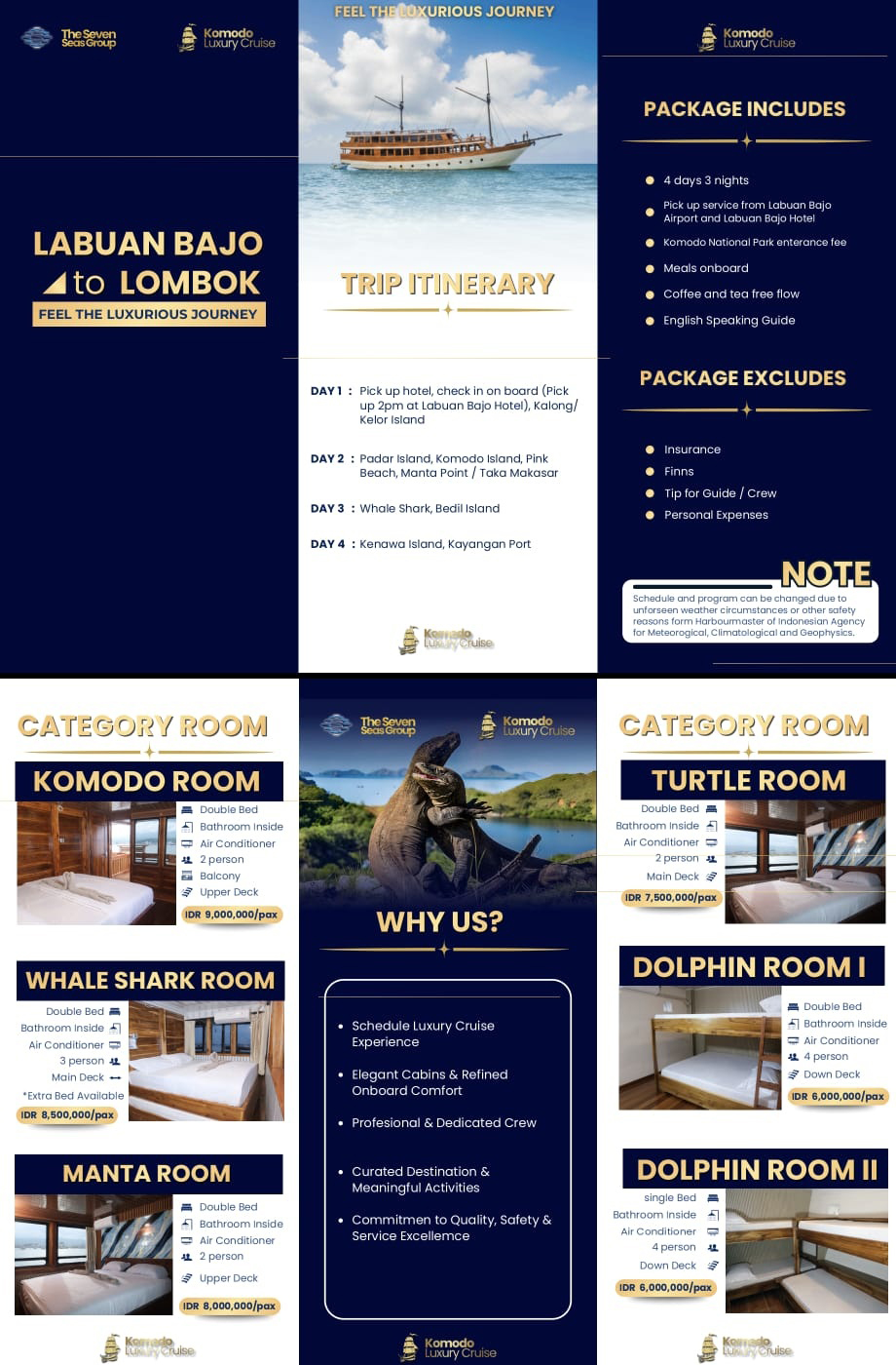 Luxury Boat from Labuan Bajo to Lombok Island