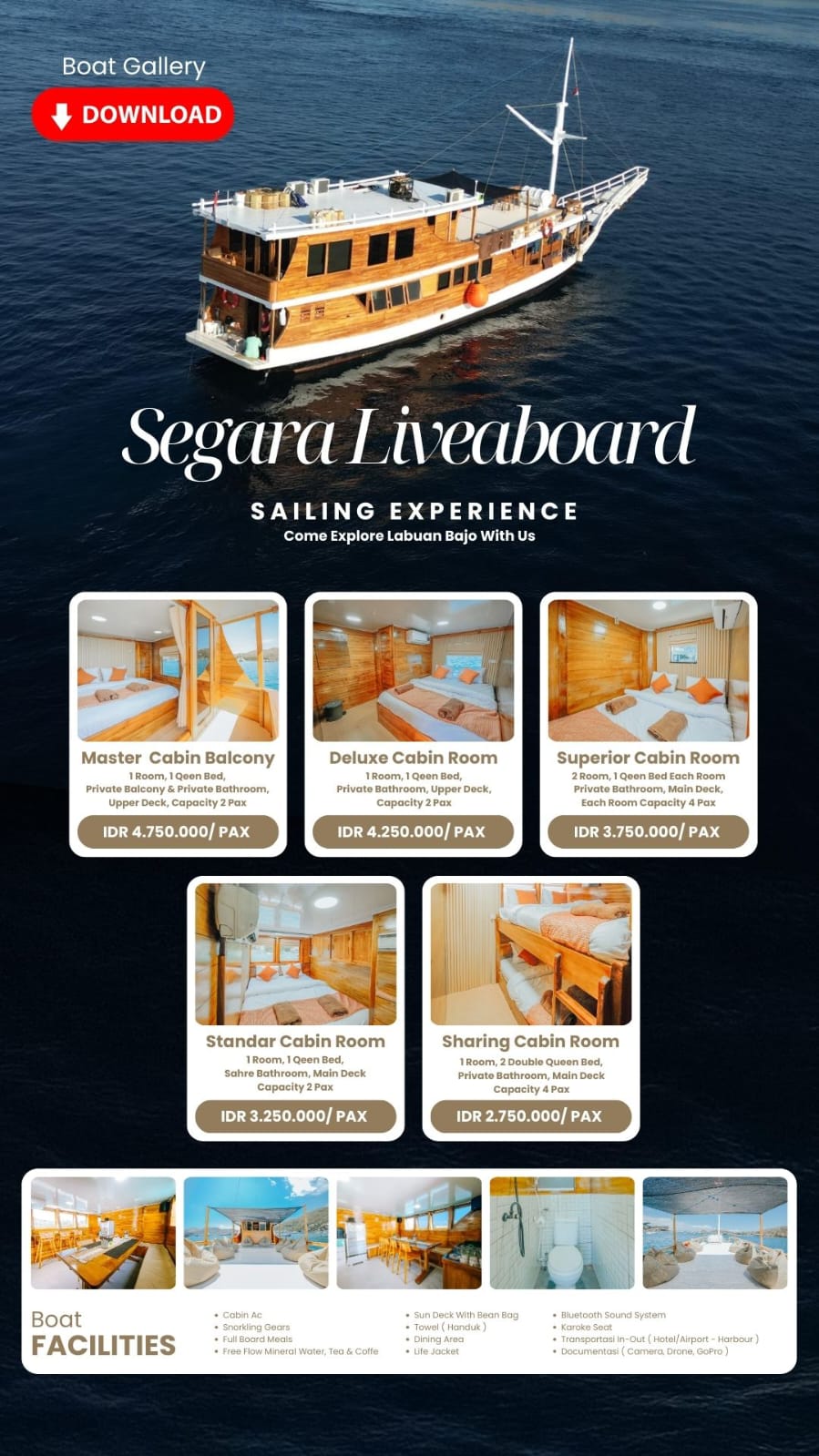 Segara Liveboard- 3 Days sharing cruise