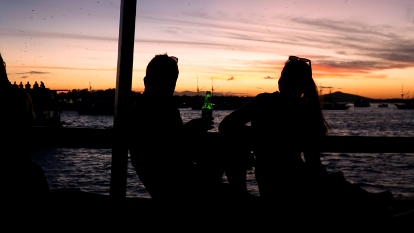 Sunset from The boat - Shared trip Komodo to Lombok Island