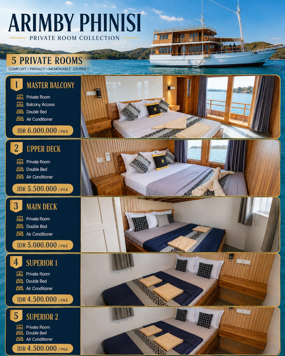 Arimby boat for 3 days boat trip Komodo