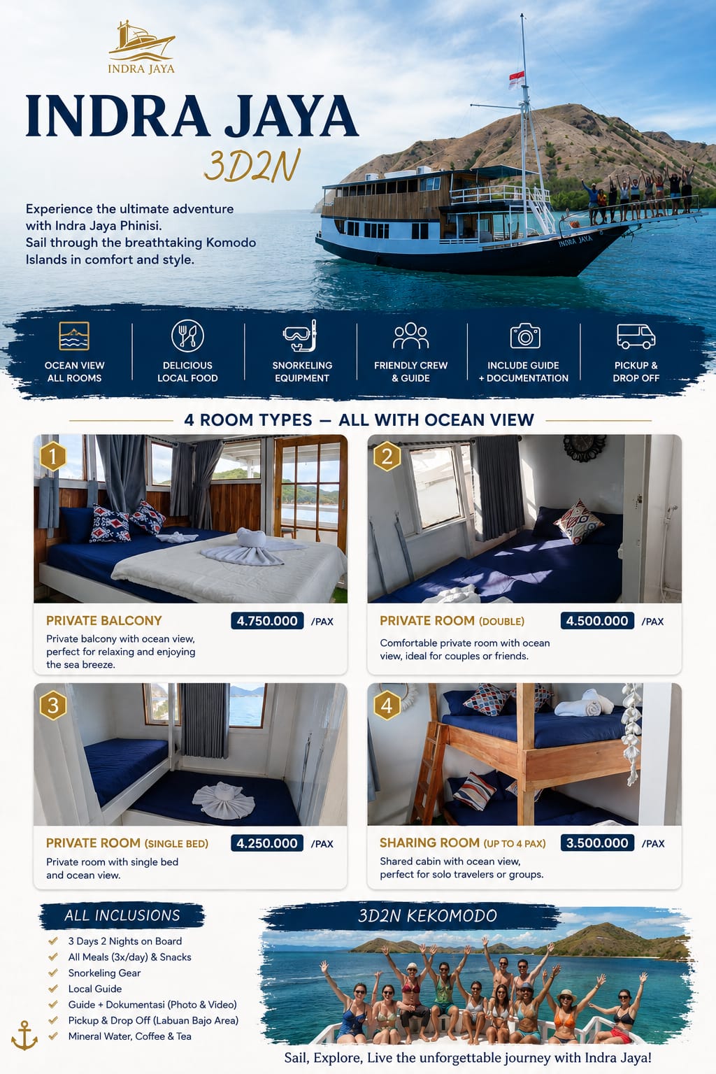 Indra Jaya Boat for 3 days Komodo trip