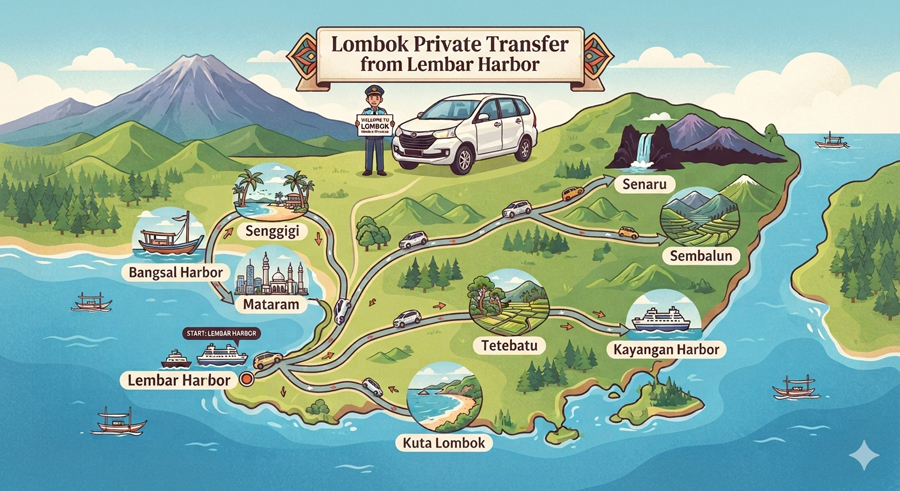 Lombok Private Transfer from Lembar Harbor