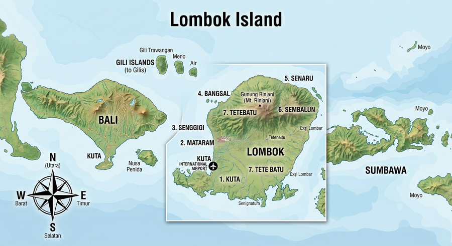 Lombok Island Map